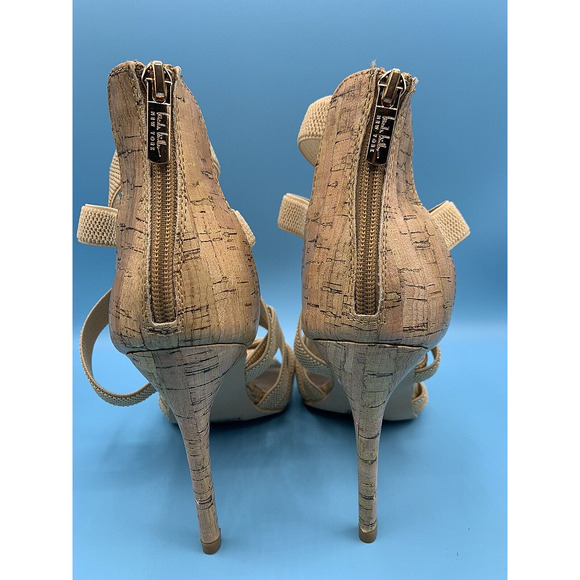 NICOLE MILLER MELIE Nude Strappy High Heels with Zipper Women's Size 8.5 - Picture 8 of 11